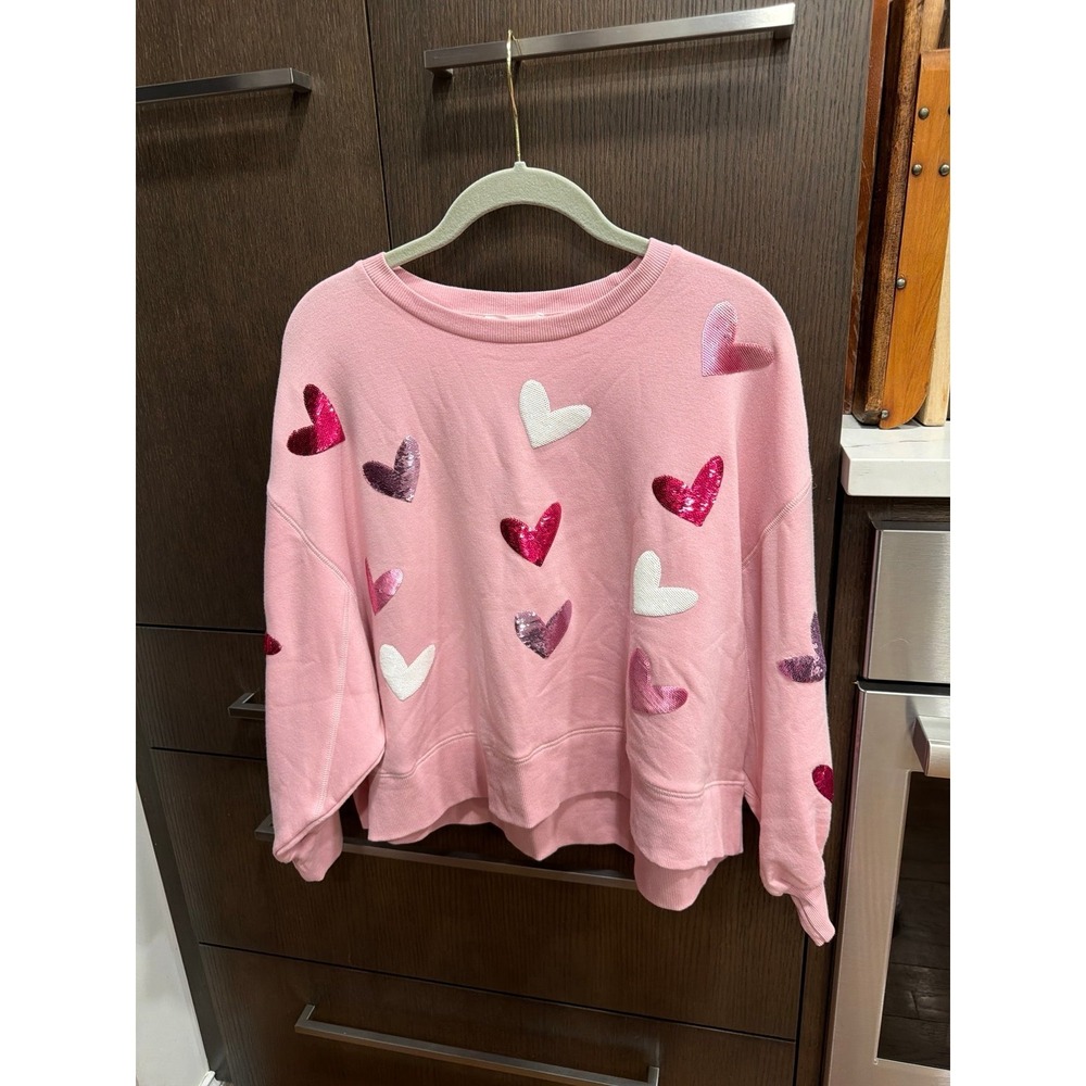 Mary Square‎ - Millie Hearts Sweatshirt pink women's small nwt